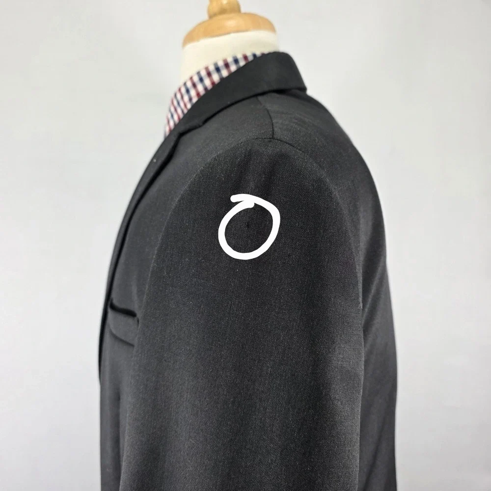 Pronto Uomo Men's Sport‎ Coat Blazer Two Button Charcoal Gray Wool Size 44L